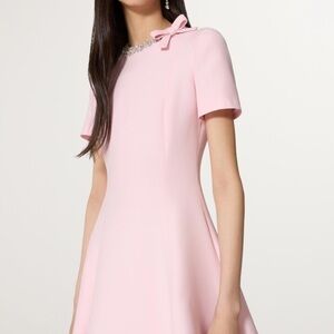 Valentino Garavani pink dress with bow & crystals